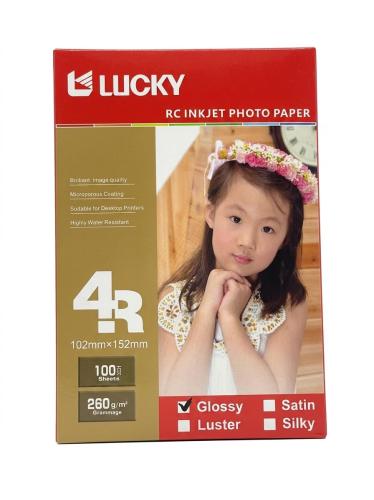 ورق صور احترافي لاكي قلوسي Lucky Inkjet paper 4x6...