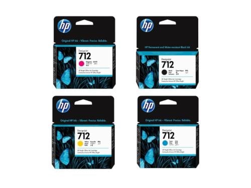 حبر اتش بي 712 مجموعة خراطيش طباعة حبر أصلية (4 قط...
