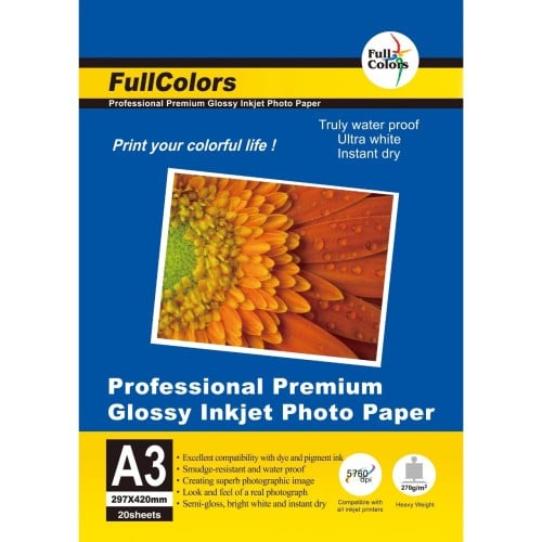 ورق صور ملون قلوسي A3 (297 × 420 ملم) لامع فاخر 26...