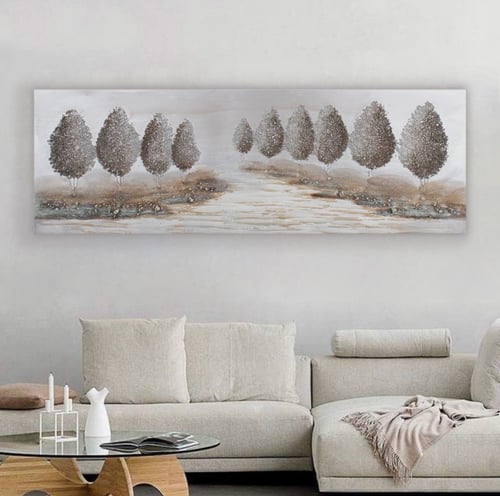 لوحة حائط عصرية كانفس مزودة بإطار خشبي مخفي