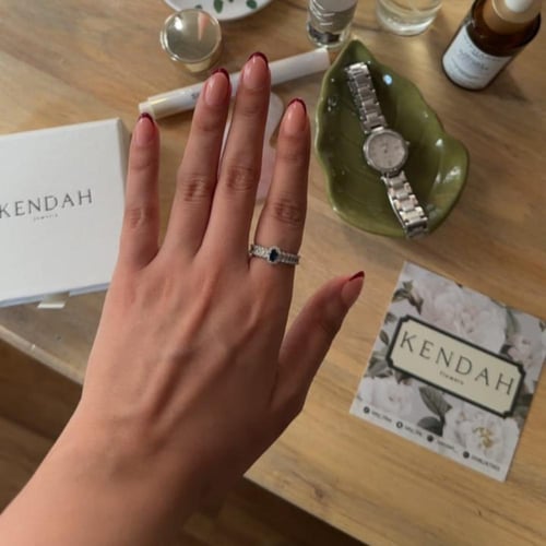 خاتم بحجر ازرق راقي (مقاس 7)