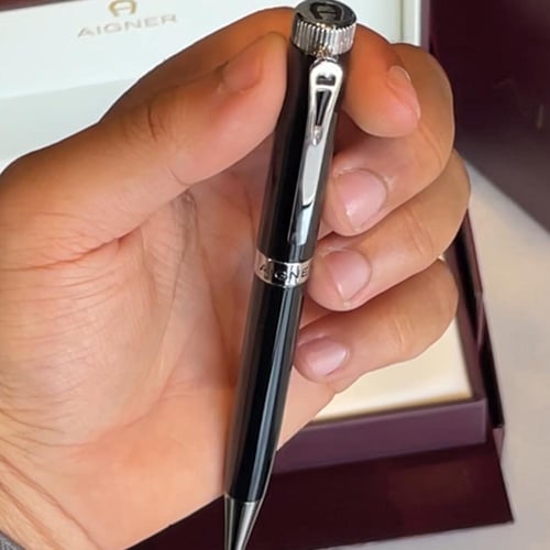 قلم أقنر رجالي كلاسيك – فضي x أسود