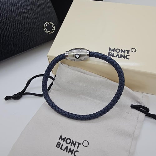 اسوارة مونت بلانك الرجالية جلد كحلي