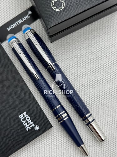 قلم مونت بلانك ستار ووكر كحلي على فضي