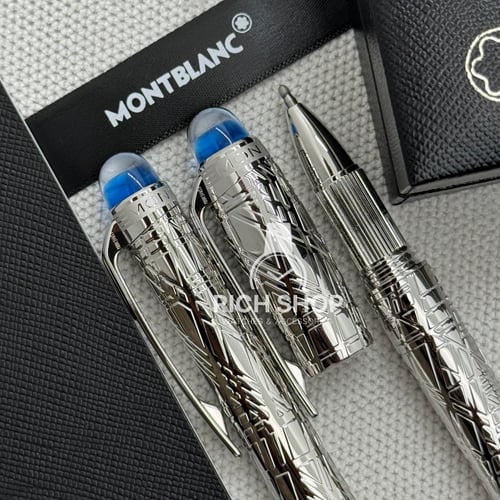 قلم مونت بلانك ستار ووكر فضي كامل