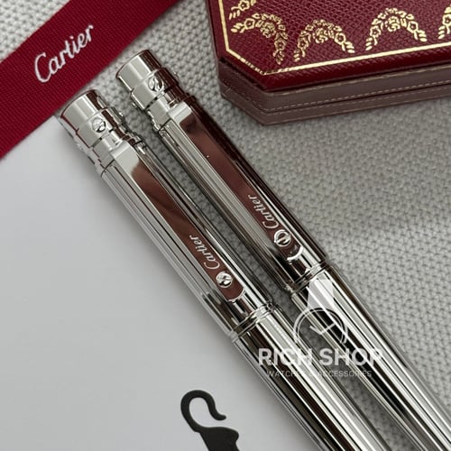 قلم كارتير سانتوس مخطط فضي كامل