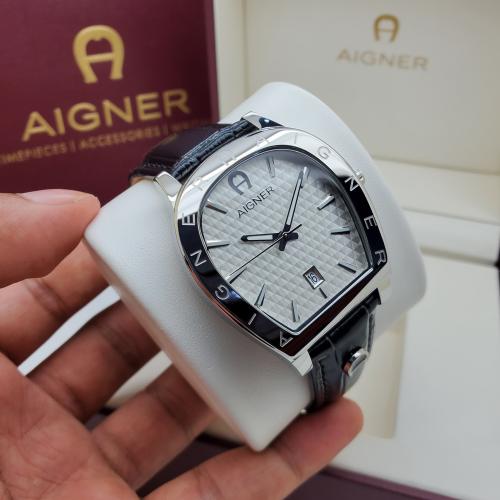 ساعة اقنر الرجالية باللون الفضي