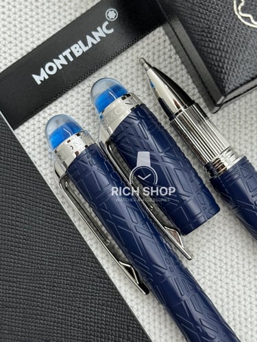 قلم مونت بلانك ستار ووكر كحلي على فضي