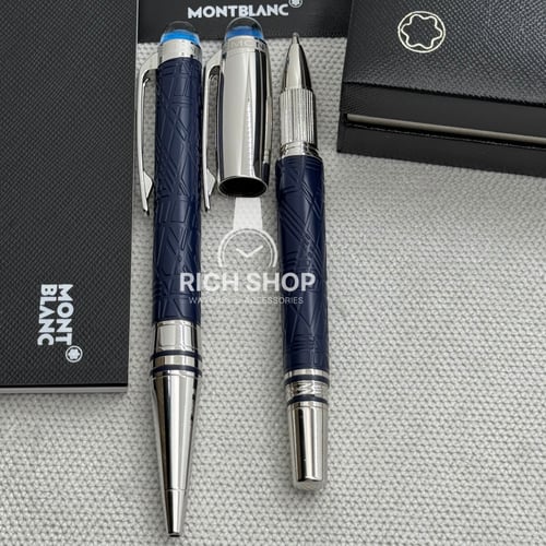 قلم مونت بلانك ستار ووكر كحلي بفضي