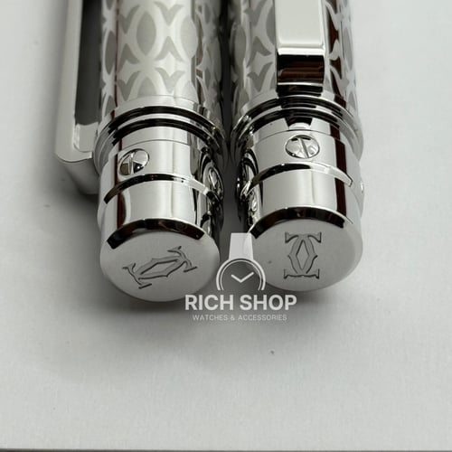 قلم كارتير سانتوس فضي على اسود مزخرف