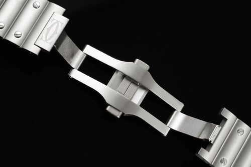 ساعة كارتير سانتوس ماستر فضي ميناء اخضر