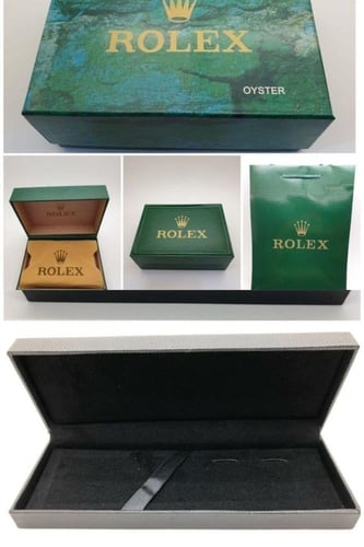 طقم ساعة رولكس دايجست وسط مع قلم كارتير باللون الأ...