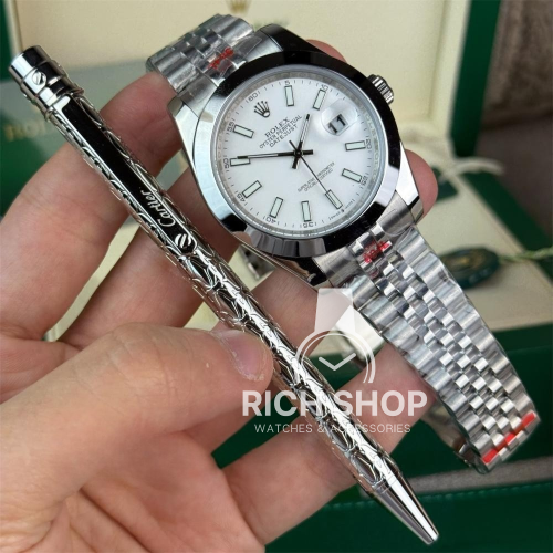 طقم ساعة رولكس دايجست مع قلم كارتير سانتوس مزخرف