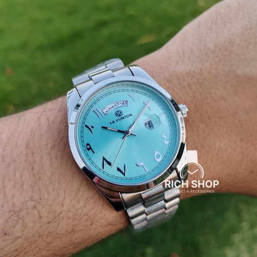 ساعة رجالية شبيهة رولكس ارقام عربي