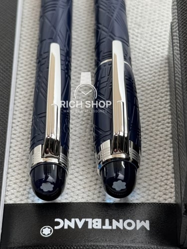 قلم مونت بلانك ستار ووكر كحلي على فضي