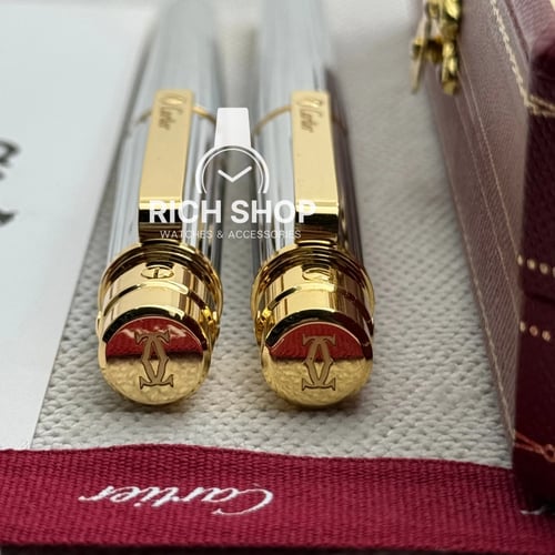 قلم كارتير سانتوس فضي بذهبي