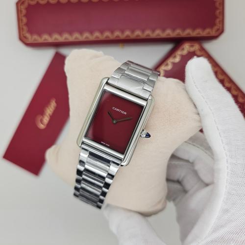 ساعة كارتير تانك رجالية برغندي