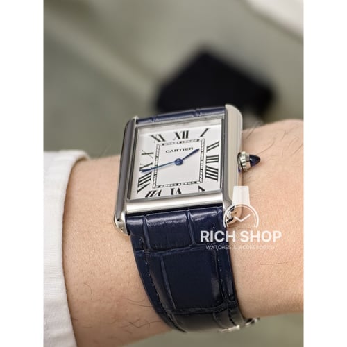 ساعة كارتير تانك جلد كحلي