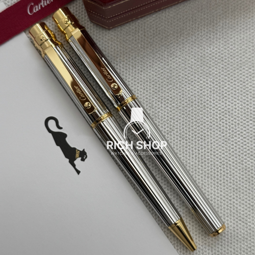 قلم كارتير سانتوس فضي بذهبي