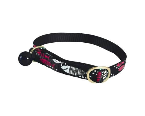 زولكس طوق للقطط مزين برسومات اسماك مع جرس