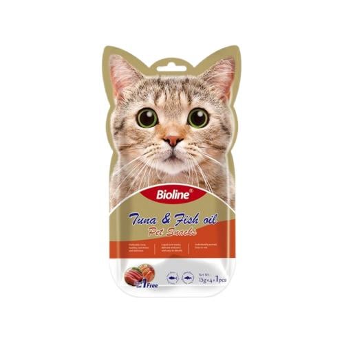 بيولين مكافات للقطط بالتونة وزيت السمك 5*15g