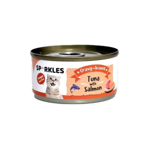 سباركلز طعام رطب للقطط بالتونا و السلمون 80g