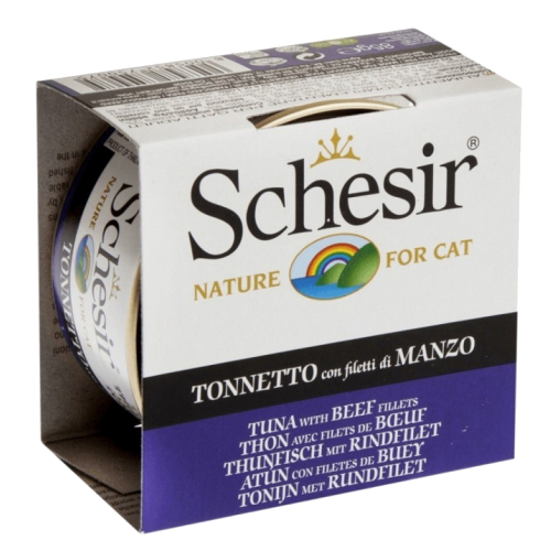 شيزر طعام رطب للقطط بالتونا وفيليه لحم البقري 85g