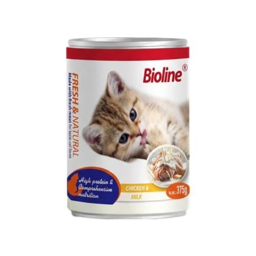 بيولين طعام رطب للقطط البالغة بالدجاج والحليب 375g