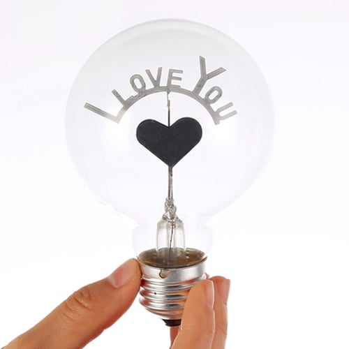 مصباح مضيء بعبارة I love you