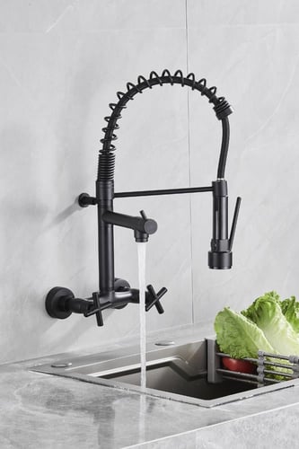 خلاط مطبخ أسود جداري سسته