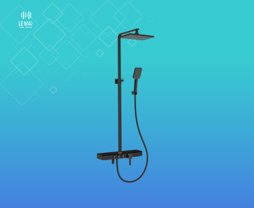 دش كامل أسود مربع تيفاني TSP-002B – تصميم عصري وضم...