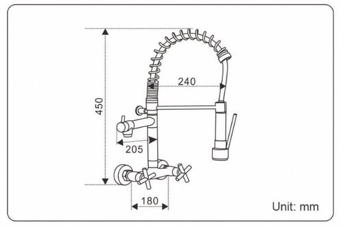 خلاط مطبخ أسود جداري سسته