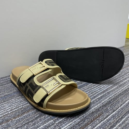 Fendi Flow FF Jacquard Touch Strapped Sandals slip...