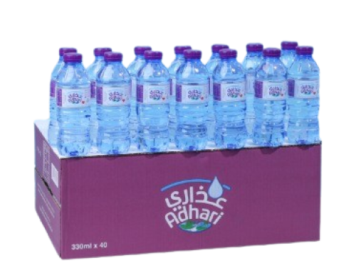مياه عذاري 330 مل 40 حبة 25 كرتون + 5 كرتون مجانا