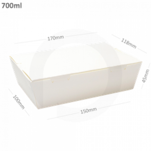 علبة طعام ابيض 700 ملم كرتون 200 علبة