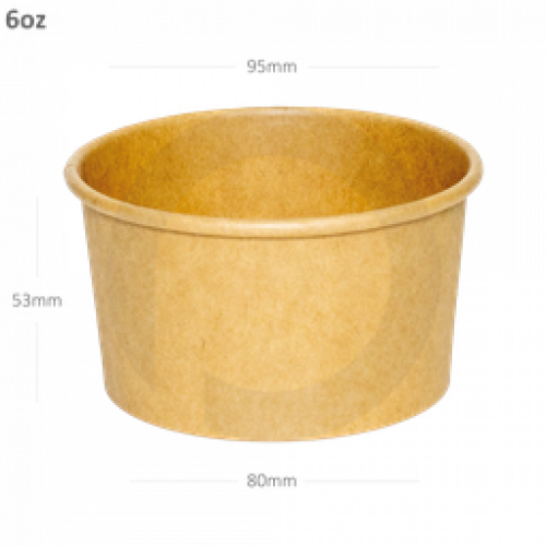 كوب ايس كريم بني مع غطا قبه 6 اونص كرتون 1000 حبه