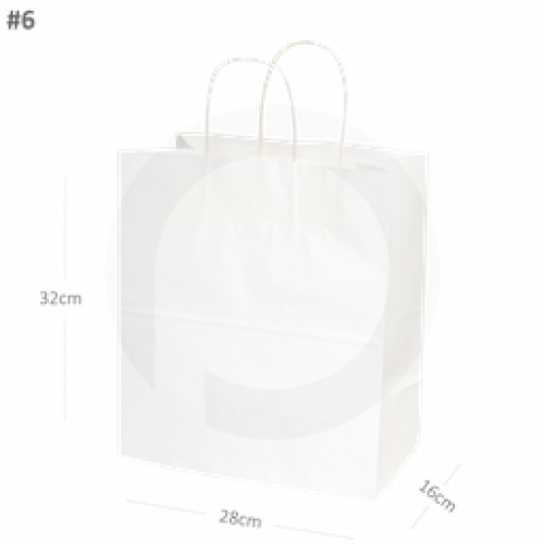 كيس ابيض رقم 6 مقاس 32×28×16 كرتون 200 كيس