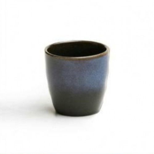 كوب قهوة سيراميك فاخر ازرق مموج 150 ملم