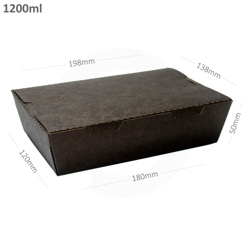 علبة طعام اسود 1200 ملم كرتون 200 بكس