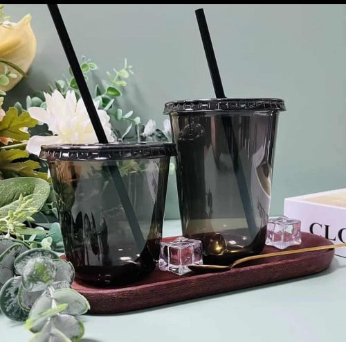 اكواب بلاستيك اسود يو 12 اونص غطا مسطح كرتون 1000