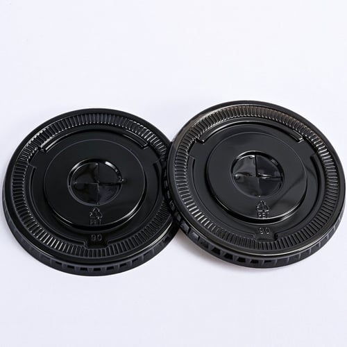 اكواب بلاستيك اسود يو 12 اونص غطا مسطح كرتون 1000