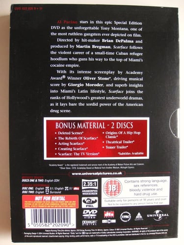 dvd Scarface 2 disc