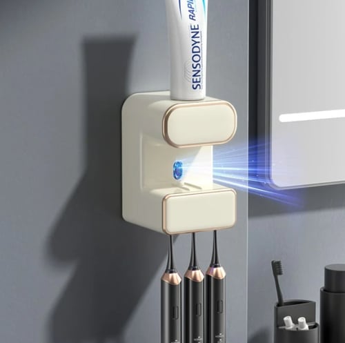 جهاز موزع معجون أسنان ذكي + معقم فرشاة