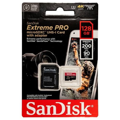 كارت ذاكره SanDisk سعه 128 جيجا 4K بسرعه 90MB/s