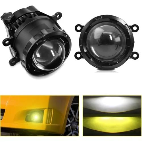 طقم كشافات ضباب نيسان LED برو جيكتور عدسات 3 ألوان GOODZOOM