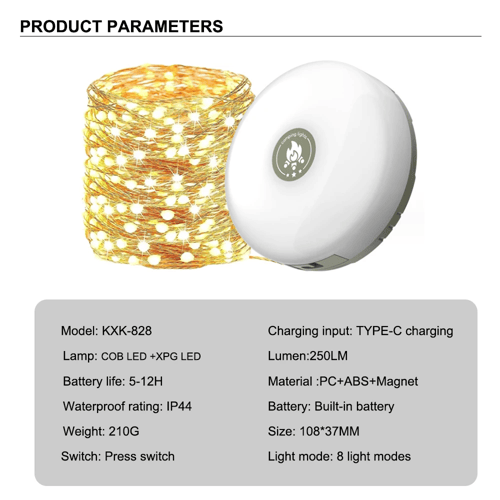 عقد رحلات ليد 10 متر ذكي + كشاف + باوربانك KXK-828