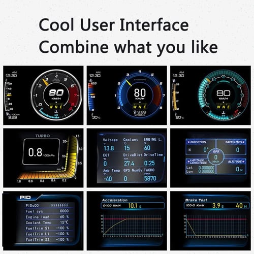 قيج عدد سرعة HUDسمارت مع OBD 2 و GPS لتتبع حرارة ا...