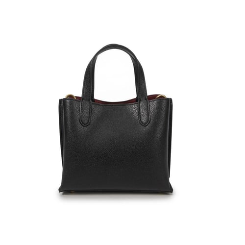 شنطة يد نسائية جلد بحزام عريض - أسود