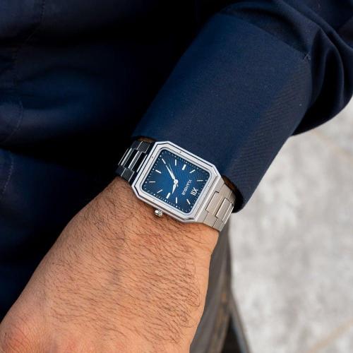 ساعة رجالية بسير ستيل بلون فضي