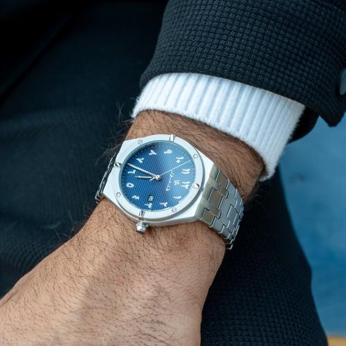 ساعة رجالية بسير ستيل بلون فضي